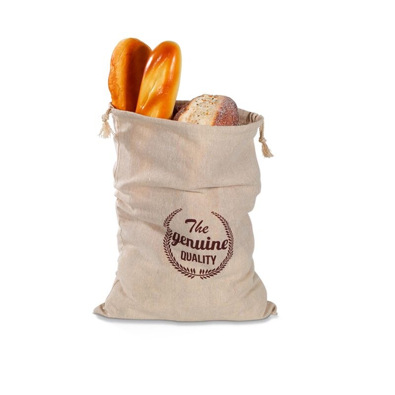 Bolsa de pan de lino orgánico para organización de cocina, almacenamiento de alimentos reutilizable, bolsa con cordón para pan y Baguette, suministros de panadería: E
