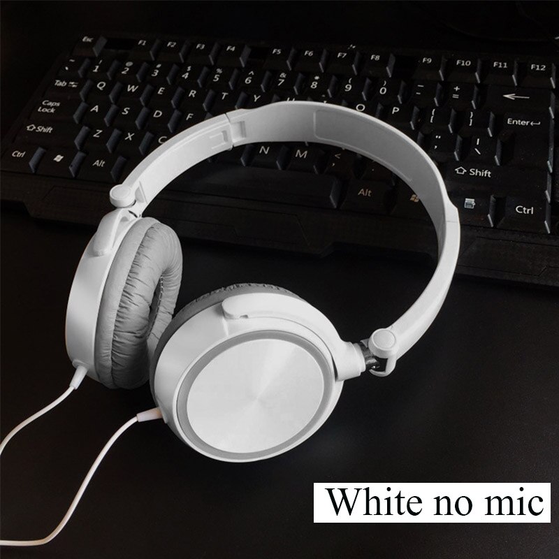 Casque filaire avec micro casque Gamer Overear casque de jeu stéréo ordinateur portable tablette sur-tête pour ordinateur Samsung Xiaomi: White no mic