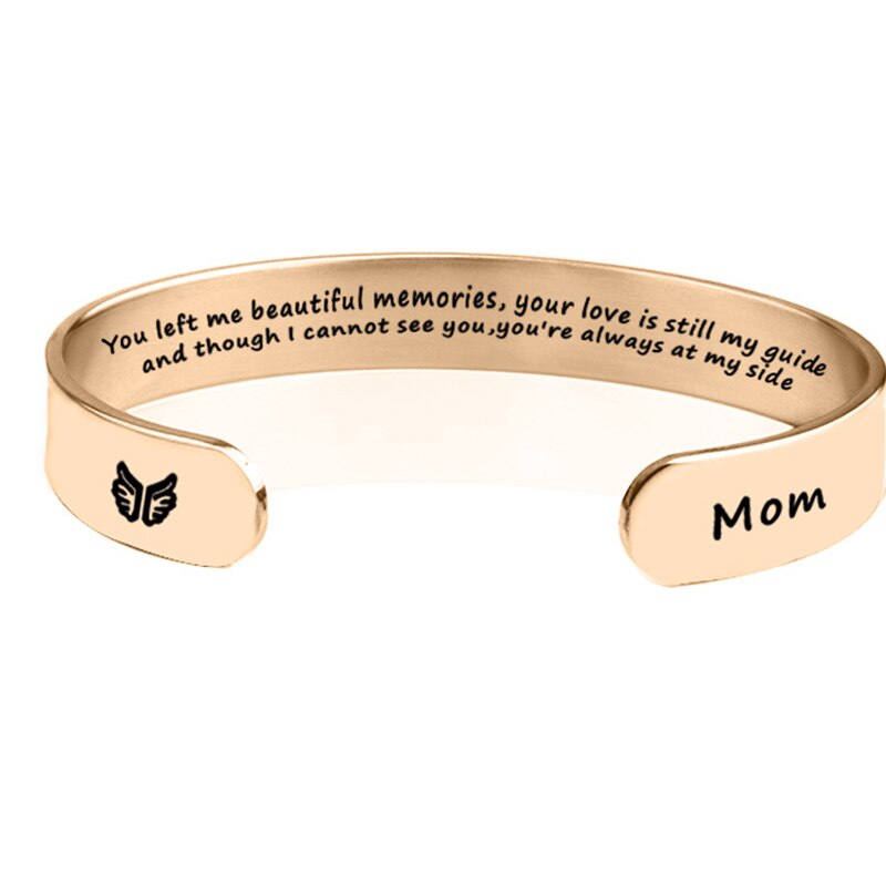 In Memory of Mom Memorial for Loss of Mother Mom Memorial Bracelet Grief Jewelry Sympathy Cuff Remembrance Bangle