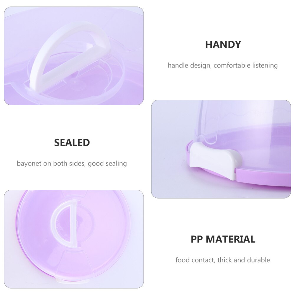 10 Inch Portable Plastic Round Cake Box Handheld Sealed Packing Box Cupcake Dessert Container Case Birthday Food Cover