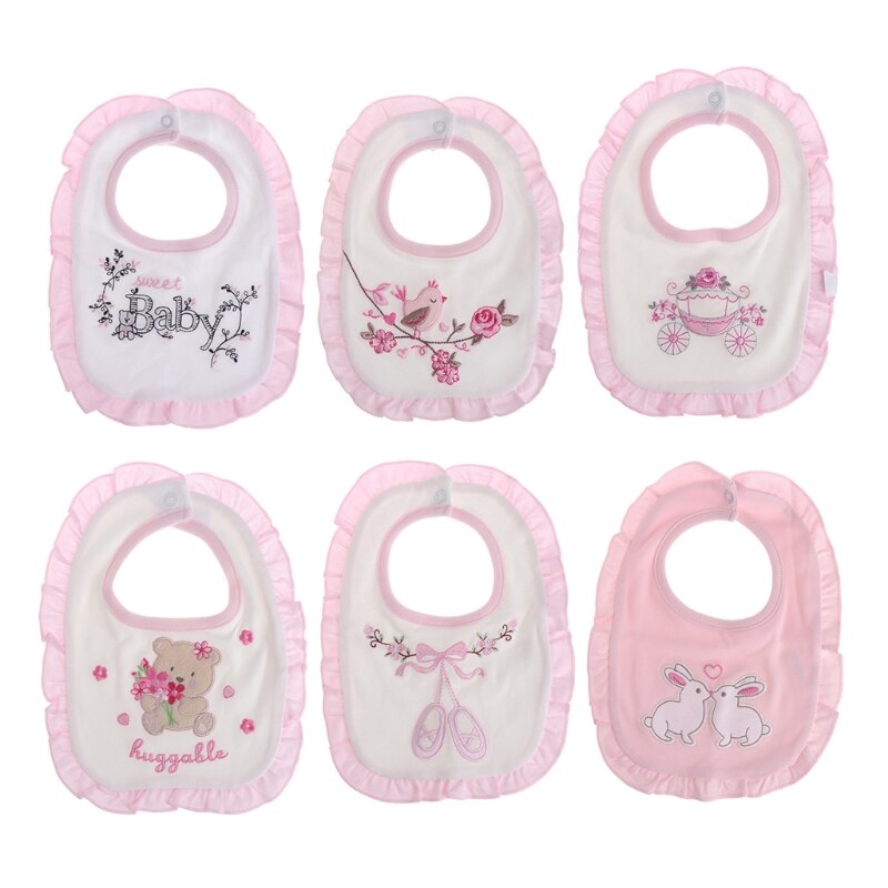 New Born Baby Bib In Ostrich Print Design Pink Color main image 1