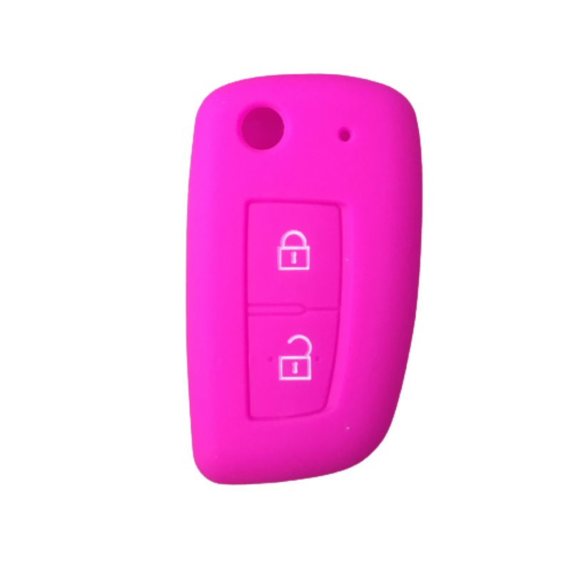 Silicone Car Key Fob Cover Case Protect Skin Cap for Nissan Qashqai J11 X-trail Murano MAXIMA ALTIMA Juke Flip Folding Remote: Rose Red