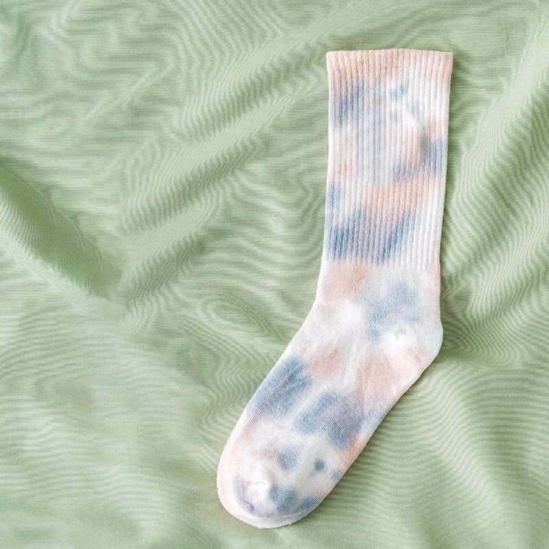Calcetines de algodón Tie-dye para hombre y mujer, medias de tendencia urbana de , de color sólido, para baloncesto y monopatín: 10