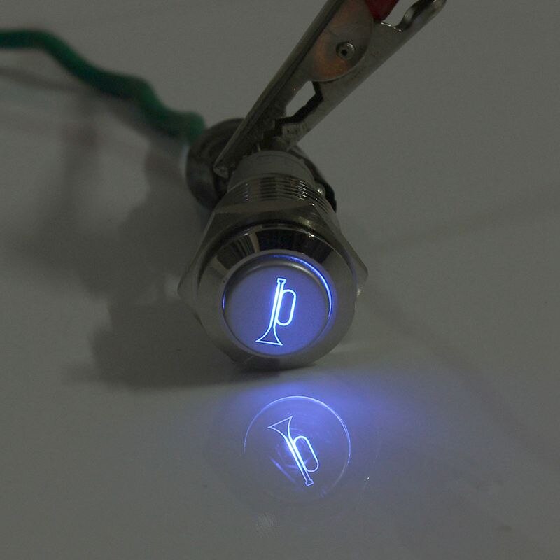 12v 16mm auto led licht momentane claxonknop roestvrij staal metaal eenvoudig te installeren schakelaar drukknoppen schakelaars classificatie 5a/250v ac