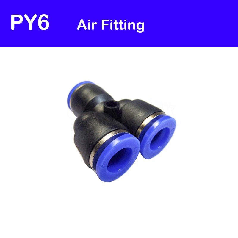 PY6 30Stck PY6 Luft Rohrleitungen Y Adapter 6mm bis 6mm eins berühren Armaturen Schnell Anschlüsse