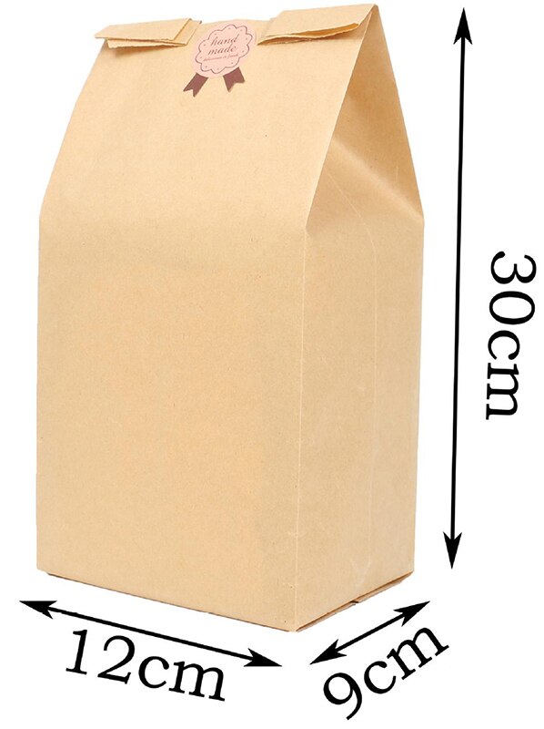 -20/Pack Brood Zak Kraft Voedsel Verpakking Opslag Bakkerij Tas Met Venster: 12x9x30cm