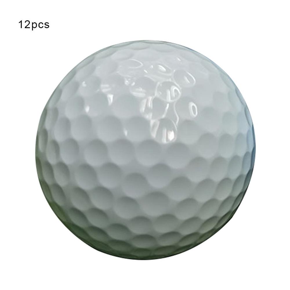 12pcs Golf Balls Outdoor Sports White Synthetic Rubber Golf Ball Indoor Outdoor Practice Training Aids