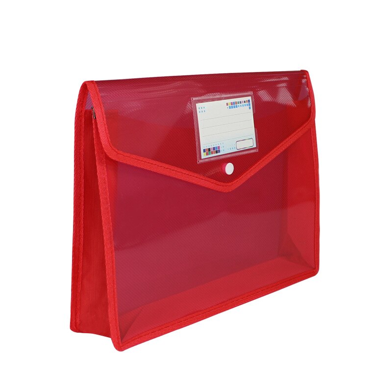Eco-Friendly Plastic File Folders Expandable Envelope Folder with Snap Button Closure Durable Waterproof for Office Home EM88: Red