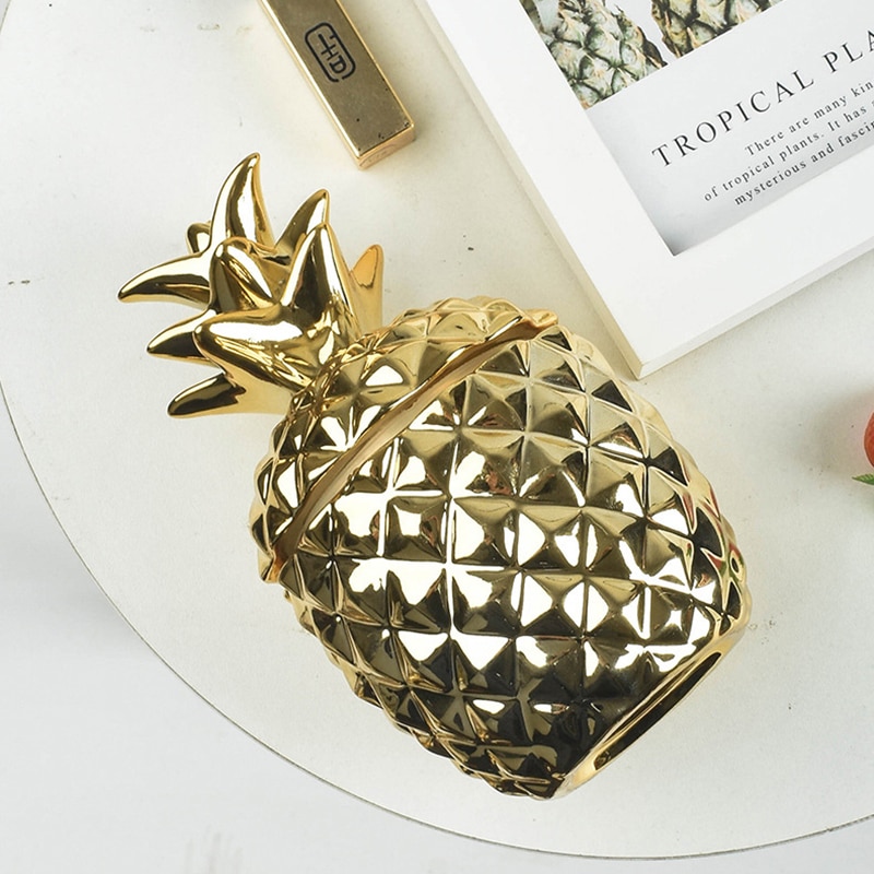 Ceramic Pineapple Storage Tank Aromatherapy Candle Storage Container Dustproof Cover Sugar Crafts Desktop Ceramic Jar and Lid