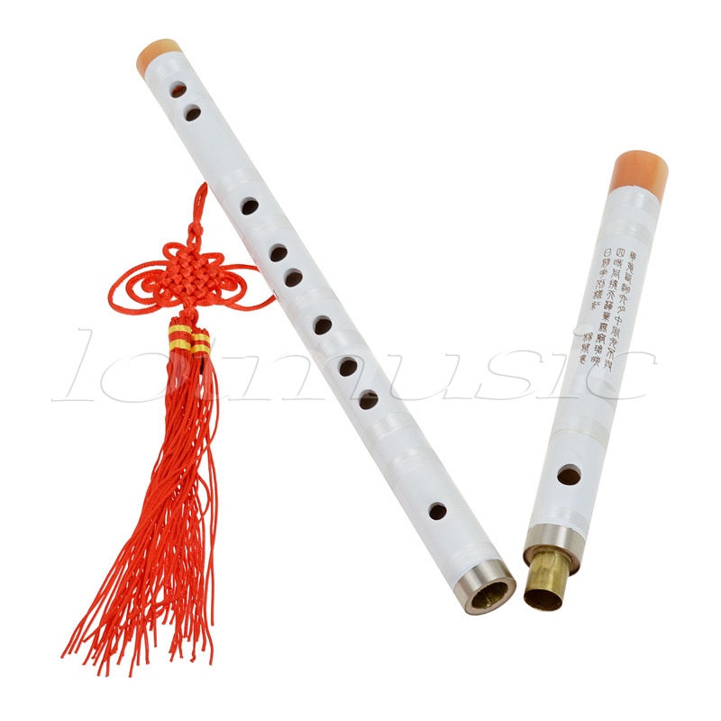 Kmise Witte Verf Traditionele Chinese Bamboefluit Dizi Pluggable F Key Muziekinstrument