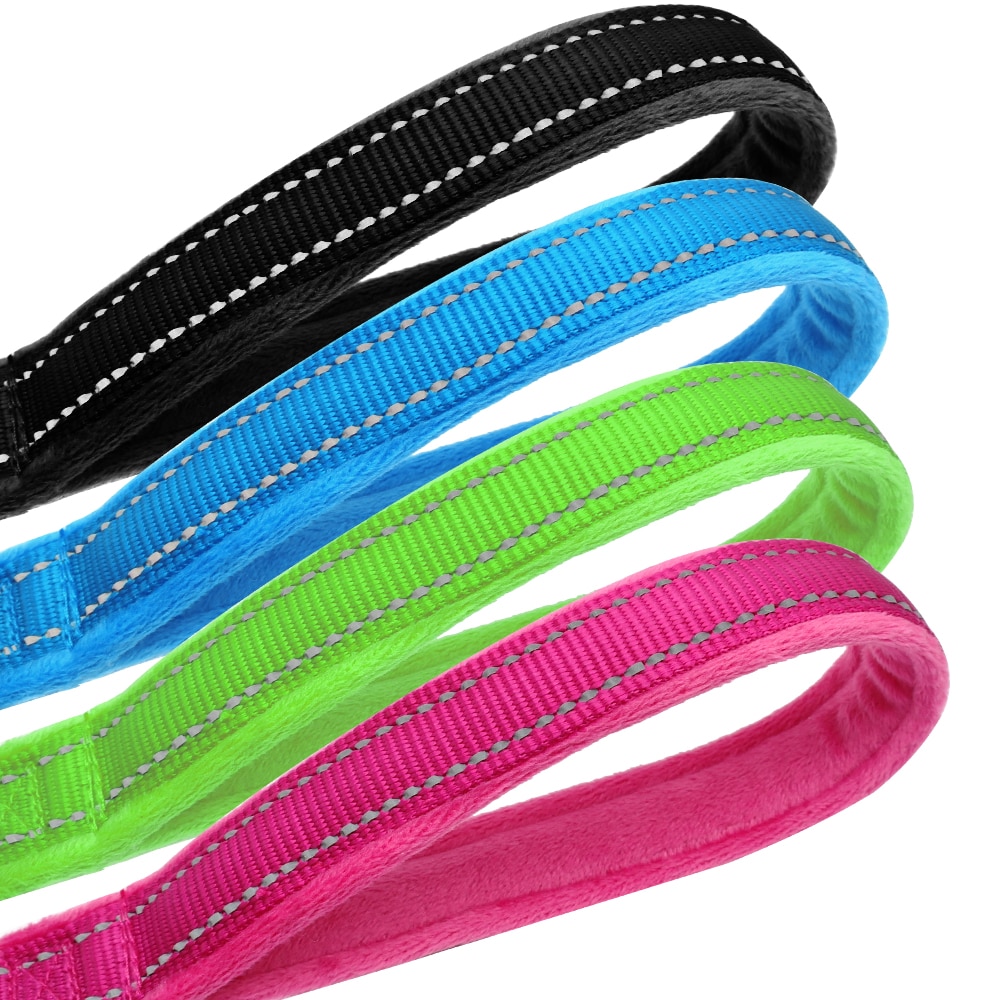 Correa suave de nailon reflectante para perro Pitbull, correa para correr y caminar para cachorros pequeños, medianos, grandes, correa de cuerda para perro mascota de 120cm