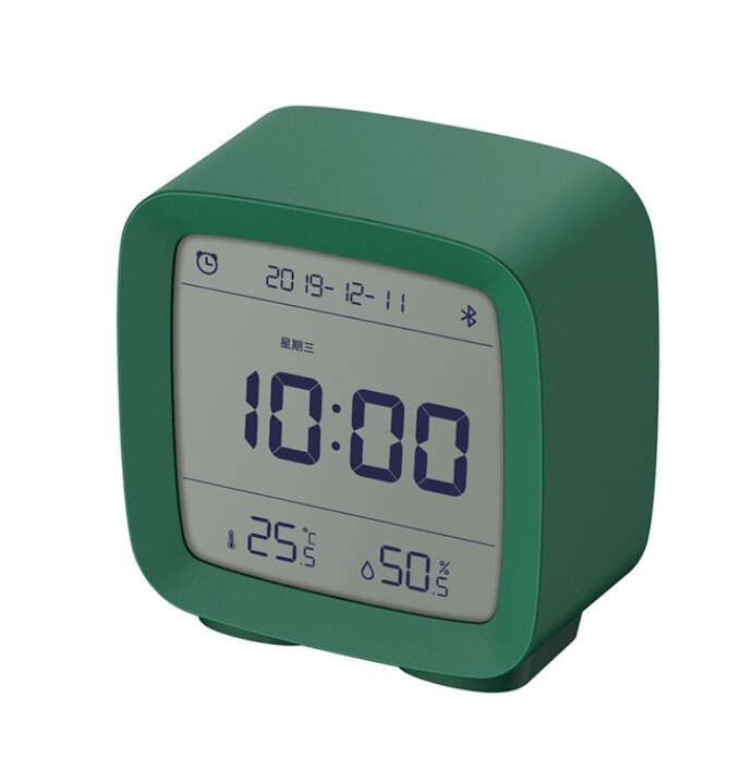 Xiaomi-reloj despertador Qingping Cleargrass con Bluetooth, pantalla de temperatura y humedad, luz nocturna ajustable con aplicación Smart Home: Green