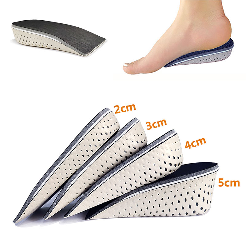 Hoogte Toename Half Inlegzolen Hak Insert Sport Schoenen Pad Kussen Arch Ondersteuning Unisex 2-5 Cm Onzichtbare Verhoog zool Binnenzool