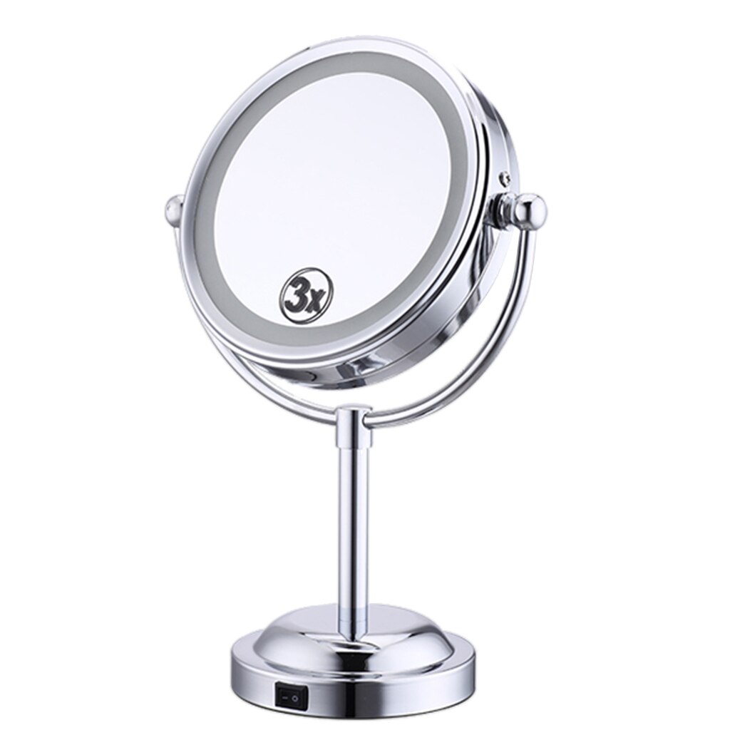 3x Magnifying Portable Lighted Free Standing Tabletop Bedroom Bethroom Shaving Makeup Mirror USB