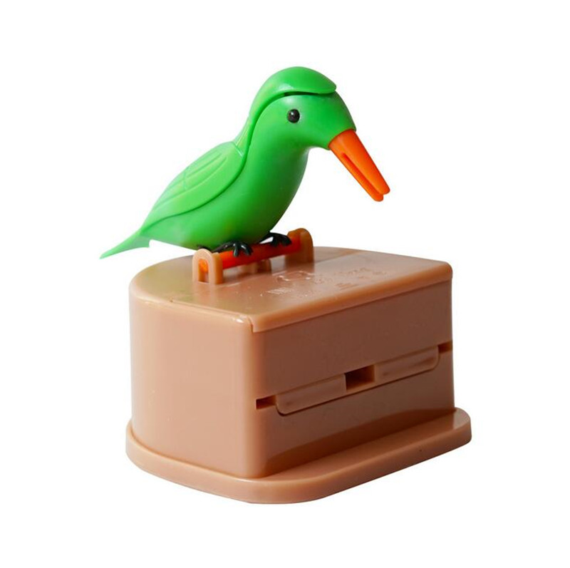 Tandenstoker Box Dispenser Automatische Vogel Leuke Hummingbird Stash Tandenstoker Pers-Type Secret Tandenstoker Pot Schoonmaken Tanden Gereedschappen: green