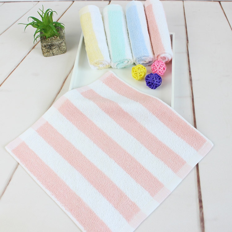Barnehage multi-farge lite lommetørkle låve vaske håndkle bomull skjønnhetspleie ansikt håndkle farge lys glad: Rosa / 27 x 27cm