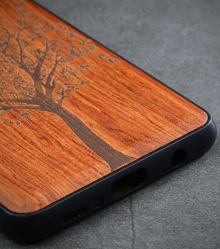 LYBALL Wood Case for Samsung S10 Phone Protective Back Cover Natural Wood Carved TPU Bumper Case for Samsung Galaxy S10 Plus