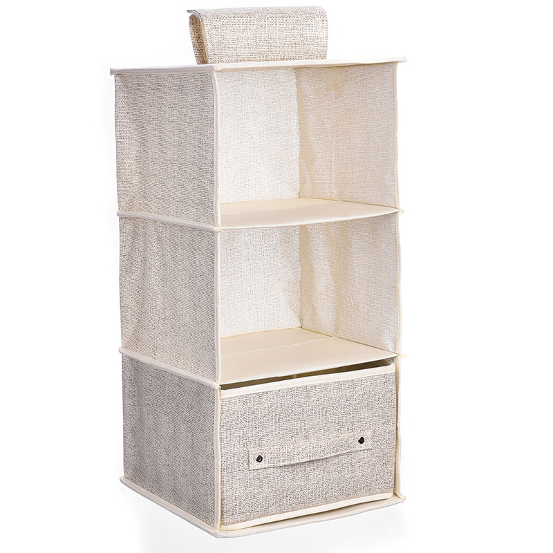 Bolsa de almacenamiento colgante para armario, organizador de armario, estantes para pantalones, calcetines, ropa interior, estilo cajón, 3/4/5 capas: Caqui oscuro