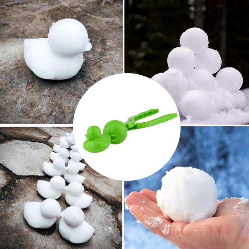 Creatieve Plastic 3D Eend Voetbal Sneeuwbal Maker Mold Clip Kids Winter Outdoor Sport Sneeuw Zand Maken Mould Speelgoed Tool