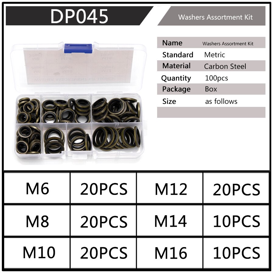 100 stücke-162 stücke Hochdruck Dichtung Unterlegscheibe O-Ring Buchse M6 M8 M10 M12 M14 M16 m18 M20 M22 M24 M27 M30 Dichtung Ersatz Bausatz S27: M616DP045 x1