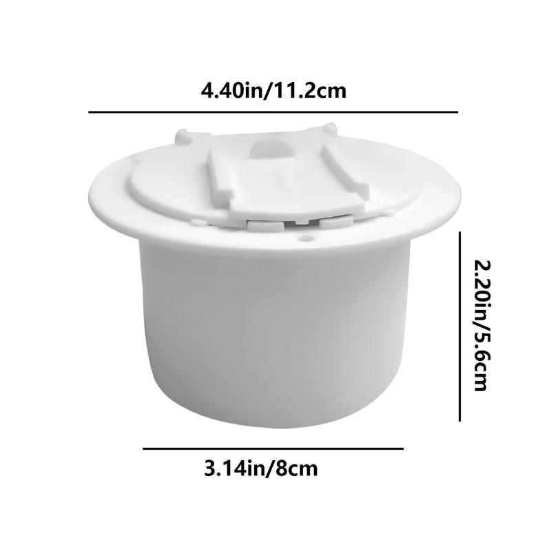RV Plug Cover White Round RV Cord Hatch With Lid RV Cable Pass Through With Screws RV Covered Power Cord Hatch Round Accessory