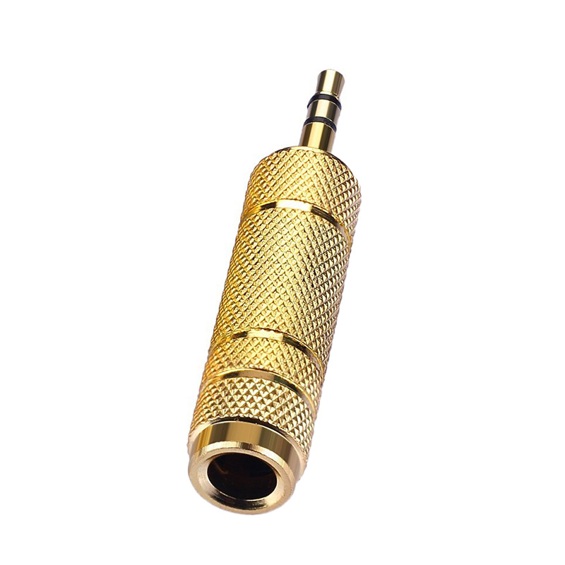 3,5 mm tot 2,5 mm/2,5 mm tot 3,5 mm/3,5 mm tot 6,35 mm/6,35 mm naar 3,5 mm adapter converter stereo audio hoofdtelefoonaansluiting: Grey