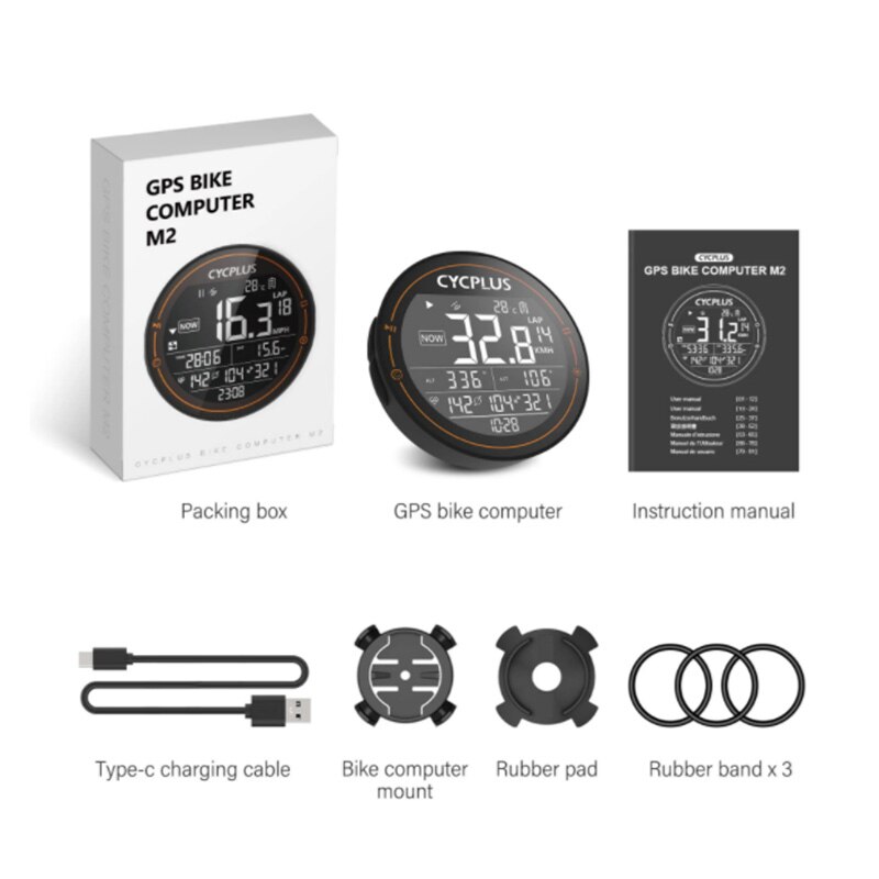 CYCPLUS – GPS M2 sans fil Bluetooth ANT +, ordinateur de vélo, compteur de vitesse, étanche, accessoires de cyclisme