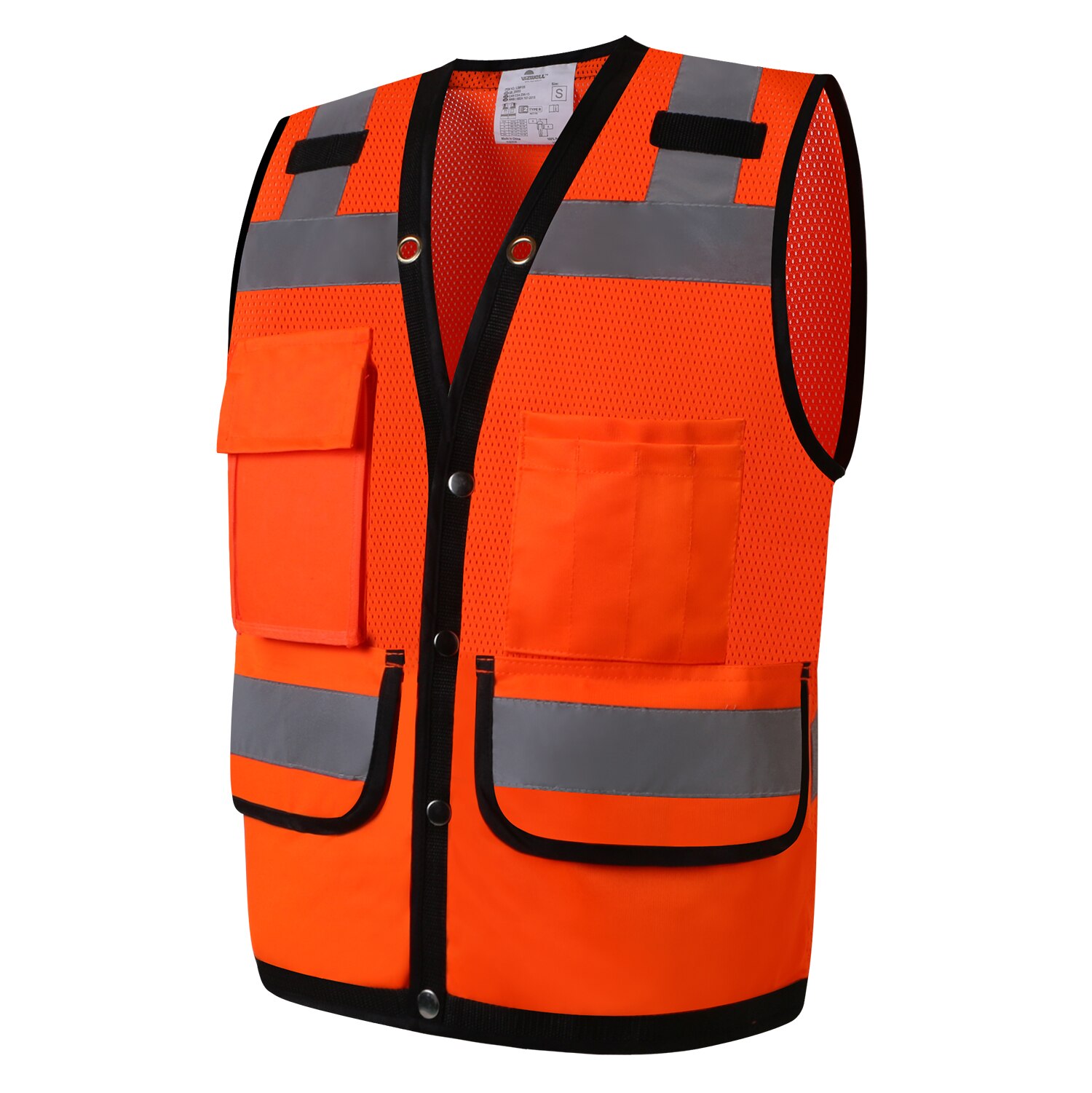 Hi Vis Safety Vest Reflective Surveryor Orange Mesh Safety vest Jacket High visibility work wear