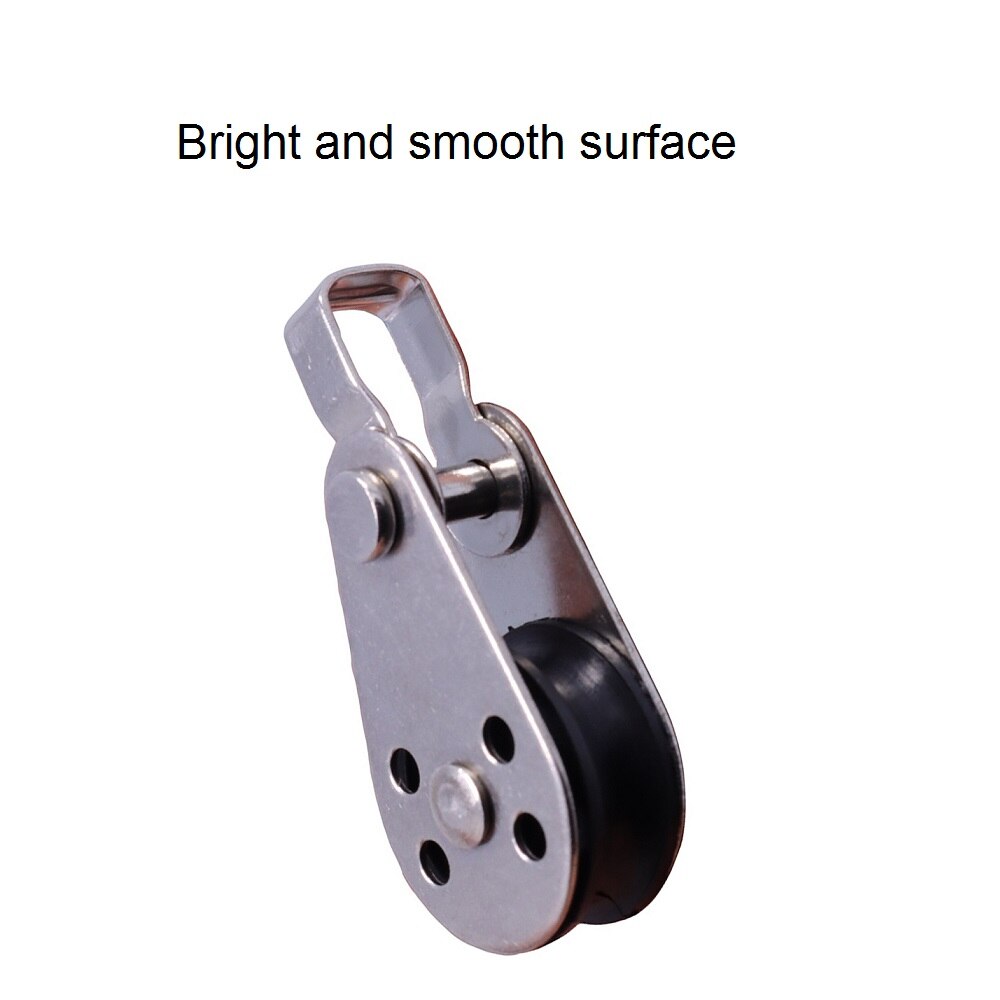 5PCS Stainless Steel 316 Pulley 60mm Wire Rope Crane Pulley Block Hanging Wire Towing Wheel For 2mm To 8mm Rope