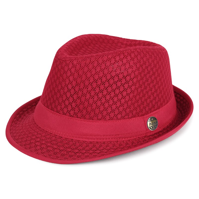 Män och kvinnor utomhus andningsbar mesh solhatt vuxen sommar plus size fedora hattar 56-58cm 58-60cm: Röd / 58-60cm