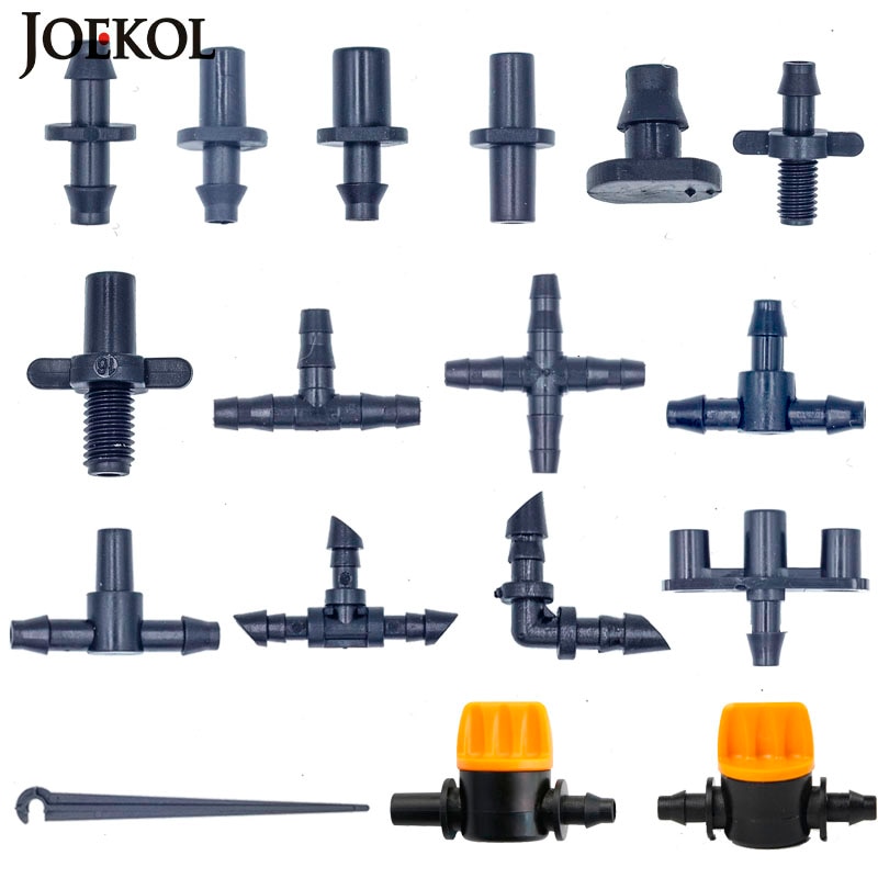 Garden Irrigation Connectors Barbed Single Double Tee Elbow Drip Arrow Cross Coupling Watering Fitting For 3/5 4/7mm Hose