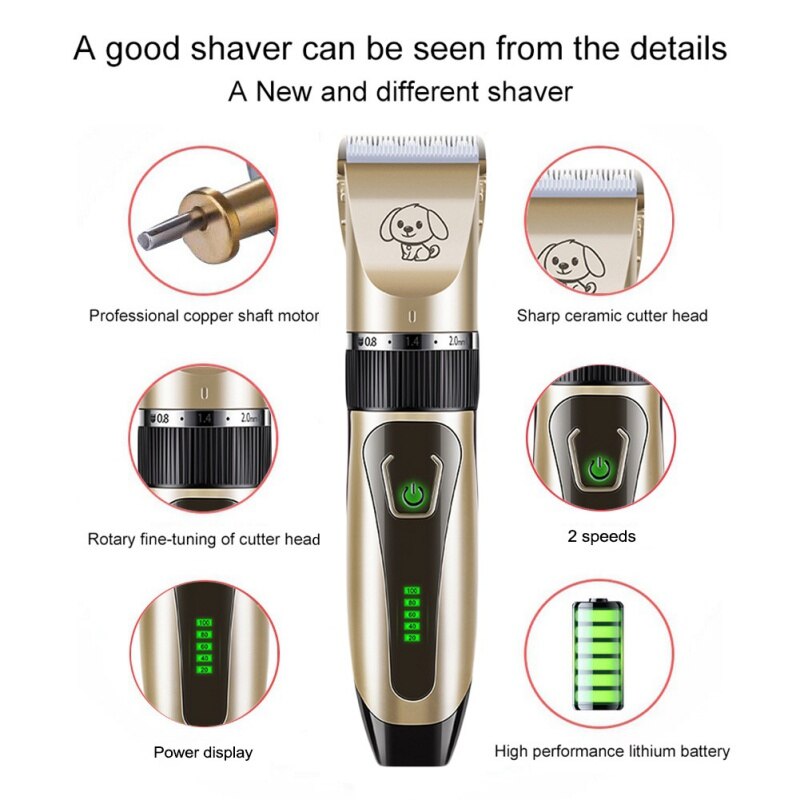 Hond Clipper Hond Tondeuse Grooming Pet Kat Hond Kapsel Trimmer Scheerapparaat Set Huisdieren Usb Oplaadbare Tondeuse Pet Supplies