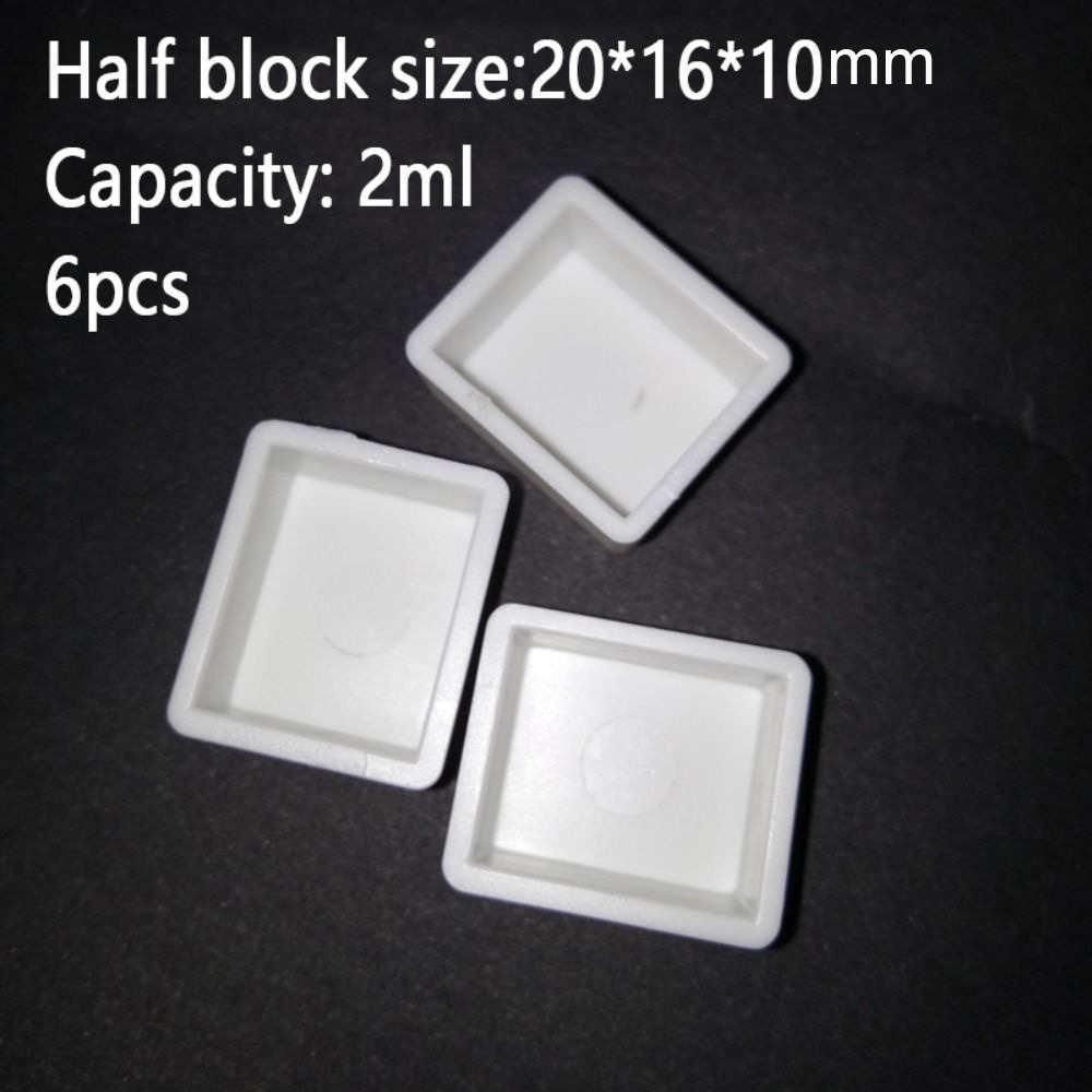 Kleine tragbare Mini-Aquarell-Farbbox, quadratisch, weiß/transparent, weiß, leere Kunststoff-Farbpfanne, Kunststoff, mehrdimensional: Lila