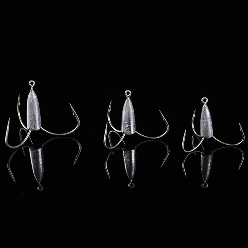 Uds 32g 40g 53g 60g afilado grande anzuelos triples de pesca con plomo peso plomo aparejos de pesca anzuelo herramientas Accesorios