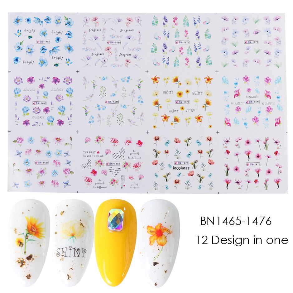 12 Ontwerpen Sexy Diy Slider Set Hoge Hakken Water Decals Nail Sticker Sexy Lady Tips Manicure Nail Art Decoratie CHBN589-600: BN1465-1476