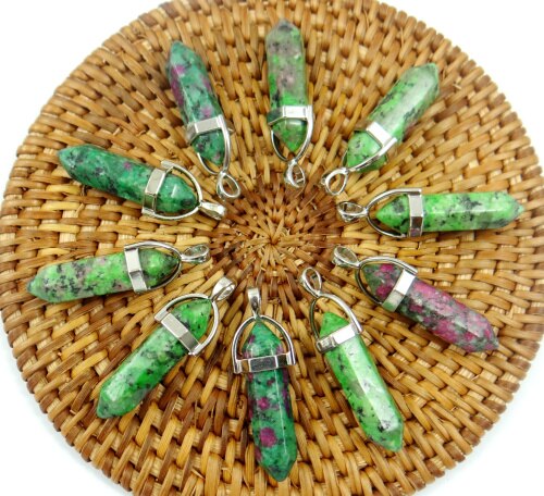 Pietra naturale labradorite occhio di tigre di cristallo di Quarzo di fascino Pendenti con gemme e perle per Gioielli fai da te fare collane di Turchesi Accessories24pcs: ruby  zoisite