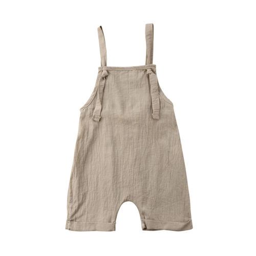 Toddler Summer Khaki Overalls Children Clothes Kids Boy Girl Loose Bib Pants Romper Jumpsuit Playsuit Outfits Fit 0-3T