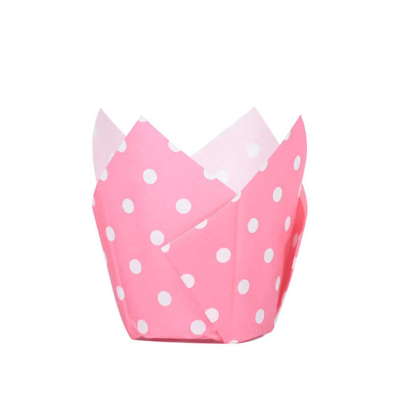 50 stk avisstil cupcake liner bagningskop til bryllupsfest caissettes tulipan muffin cupcake papir kop olietæt kageindpakning: Multi