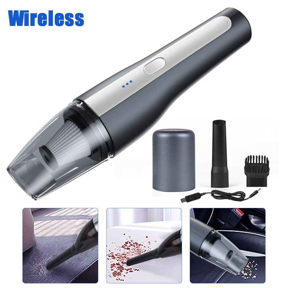 Portable Wireless Car Vacuum 120W Rechargeable 8000PA Powerful Cyclone Suction Portable Handheld Small Pet Hair Cleaning Vacuum: wireless