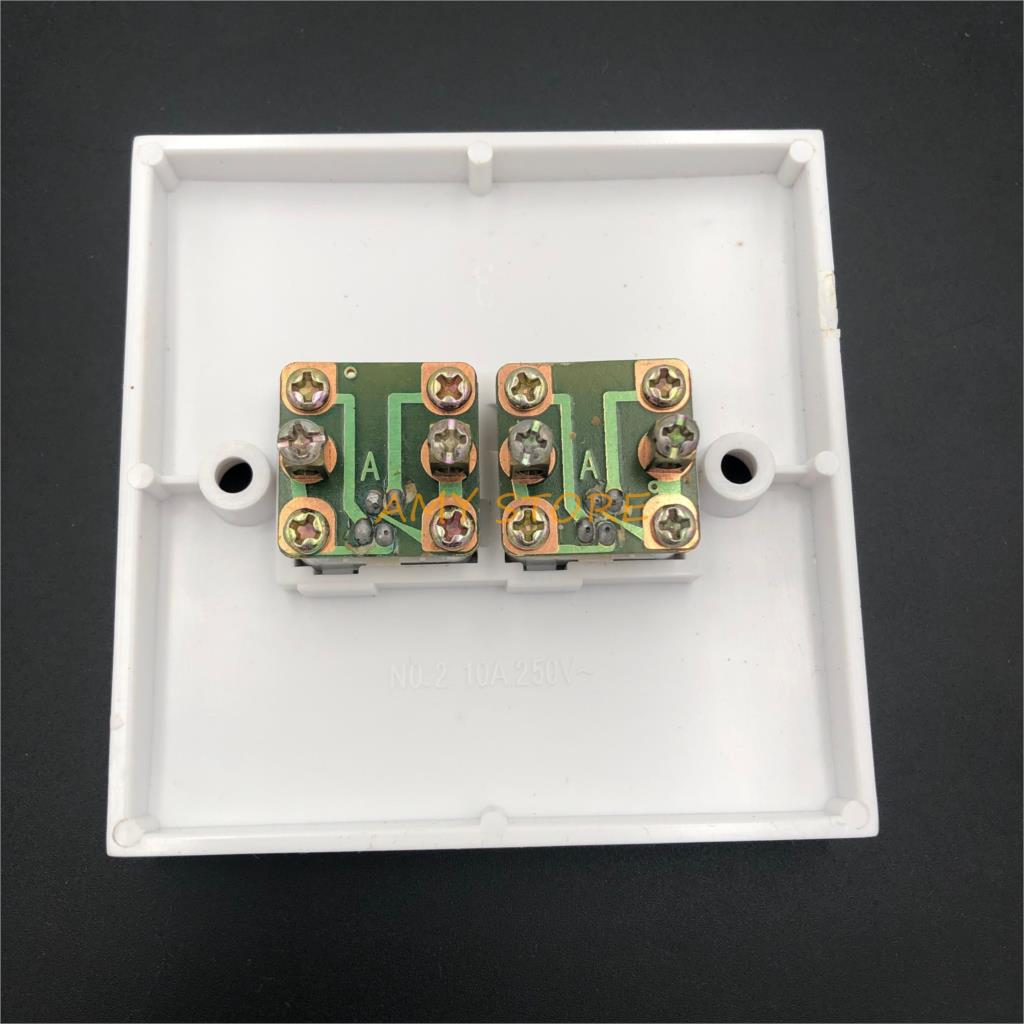 86x86mm White Wall Panel Telephone Outlet Double 6P4C RJ11 Socket Plate