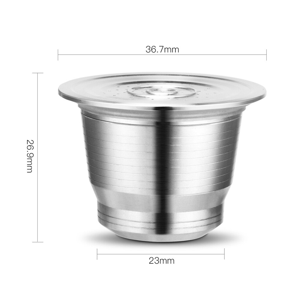 Nespresso Reusable Capsule with Press coffee Metal Tamper Refillable Inoxidable Coffee Pod Filters Stainless Steel