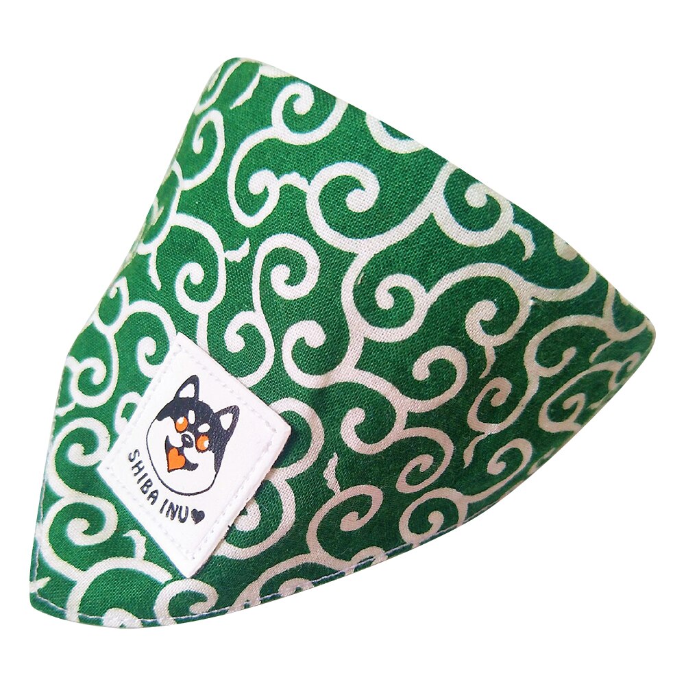Tang – foulard triangle motif herbe Shiba, grand et petit chien, Akita, serviette, collier, ruban, écharpe de salive: C5767-L-GN