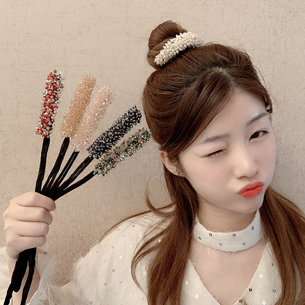 Krystall hår krøller rulle hestehale bolle vri klips acetat banan hodeplagg kvinner jenter koreansk styling tilbehør verktøy