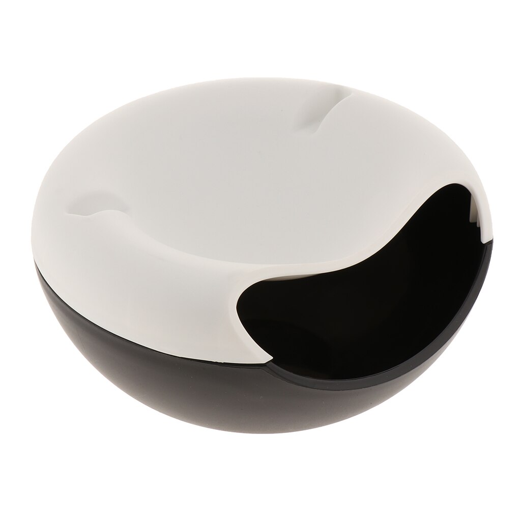 Multi-function Snacks Storage Box Double Layer Container Household Plate Dish Organizer Snacks Fruit Home Kitchen Use: black white