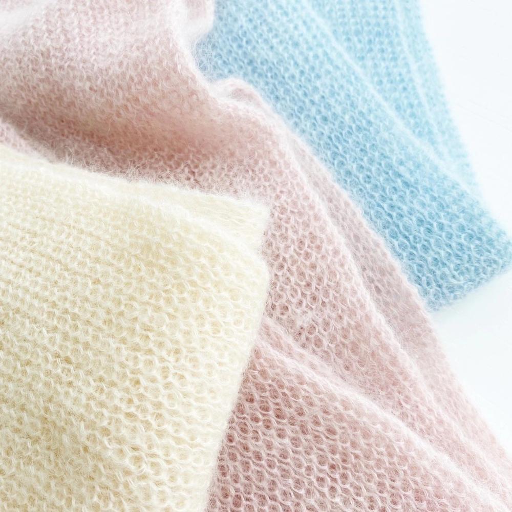 9.18 høst vinter kvinners dusker trefarget skjerf høy slutt fryns mohair skjerf