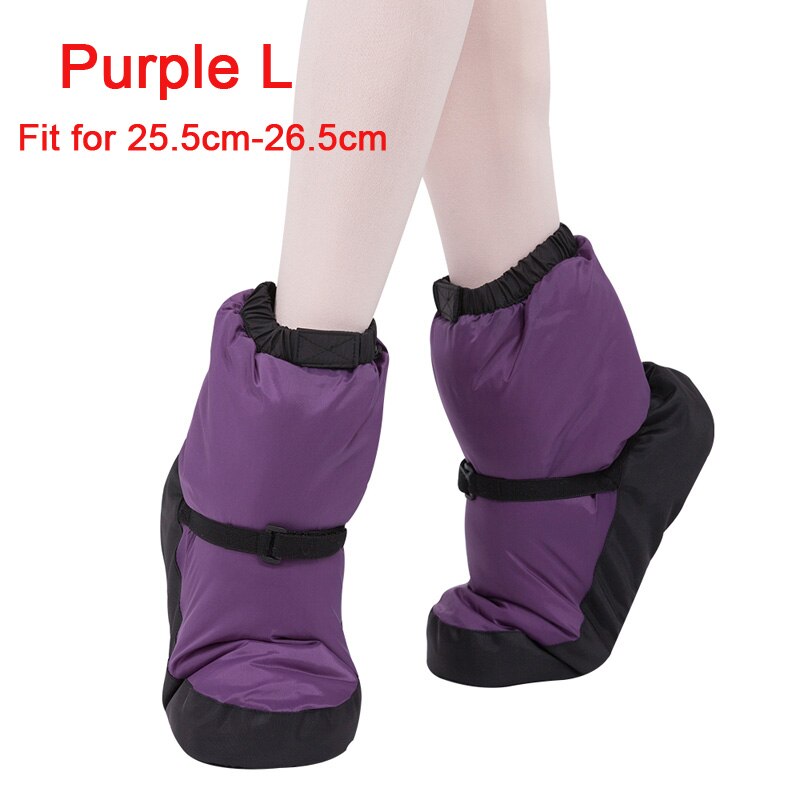 2022 Ballet Warm Ups Voor Vrouwen Ballet Pointe Dansschoenen Zachte Dansen Laarzen Winter Thermische Beneden Laarzen Voor Dames Paars zwart: Purple L