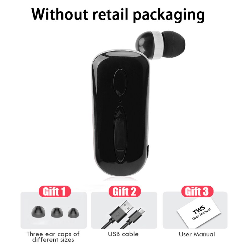 Mini-bluetooth-headset, tragbar, anruferinnerung durch vibration, trageclip, kopfhörer für smartphones,  f910 f920er- pack: Schwarz b