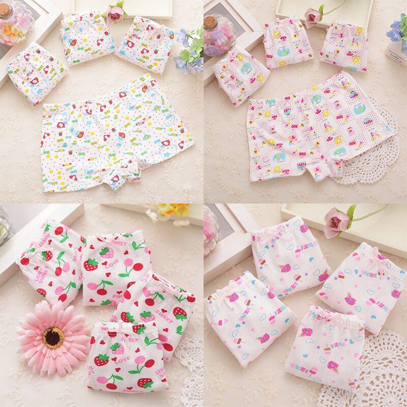 Girl Cotton Panties Children Comfortable &amp; Breathable Underwear Kids Cute Cartoon Printing Underpanties Baby Clothing 12pcs/pack: M