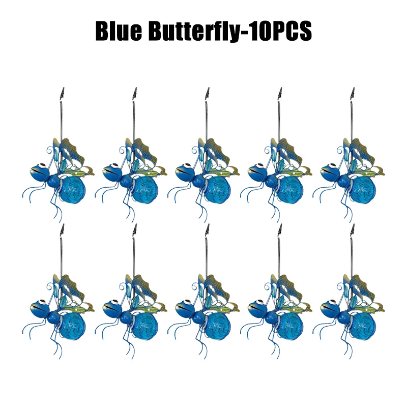 10 Stück Solar- betriebene Insekten lampe hängen fliegende Insekten Lampe Ich bin Freien Garten Insekt Licht Ornament für Rasen Sommer Party Hochzeit Deko: Schwarz