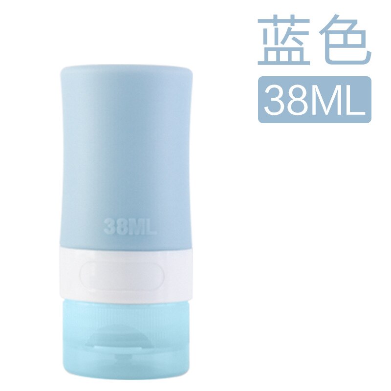 38ml/60mm/80ml silikonista täytettävää pulloa matka-liiketoiminta kunto kannettava säilytyspullo silikoni voide shampoo säilytyspullo: 38ml sinistä
